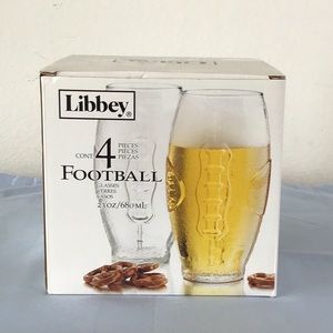 Libbey Football Glasses. Set of 4. 23 ounces.